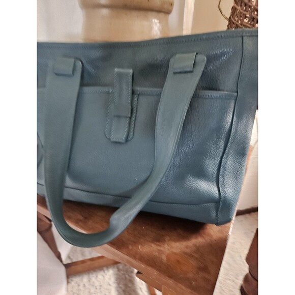 Serrv Green Leather Tote Bag - Picture 2 of 7